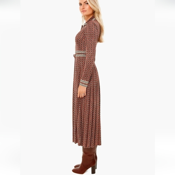 TORY BURCH Silk Blend Pleated Skirt Sun Prints All Over Dress Size Small - Picture 6 of 16